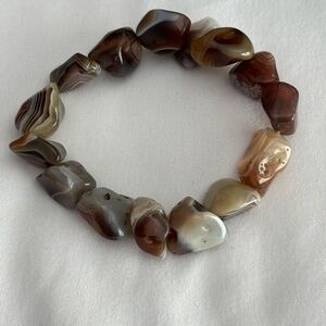 Natural Stone Chip Bracelet Boho Stretch Bracelet